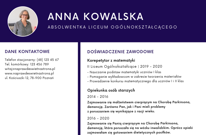 CV opiekunek osób starszych - jak powinno wyglądać?
